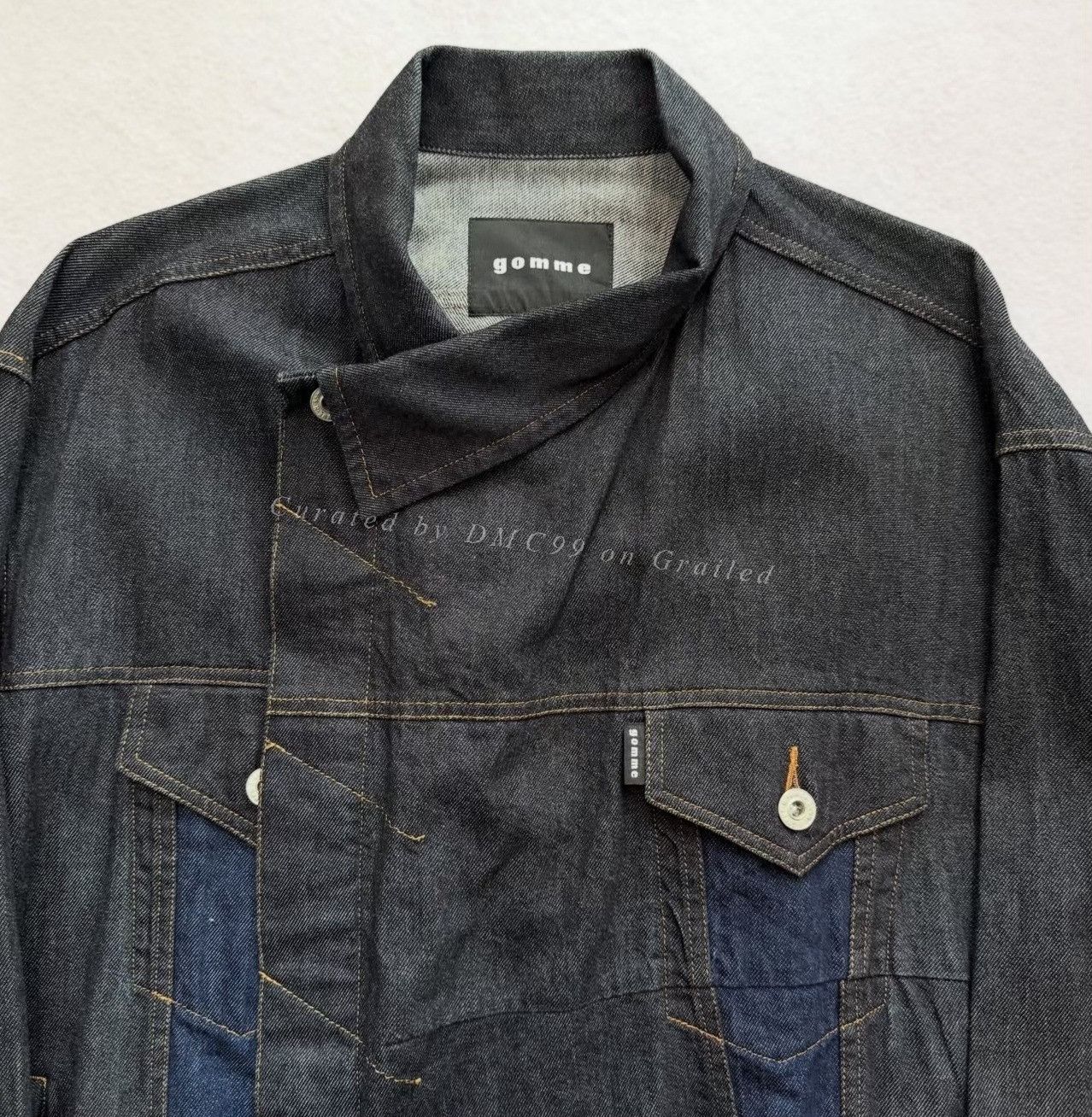 Vintage Vintage GOMME 2000s Asymmetric Denim Jacket Size US M / EU 48-50 / 2 - 2 Thumbnail