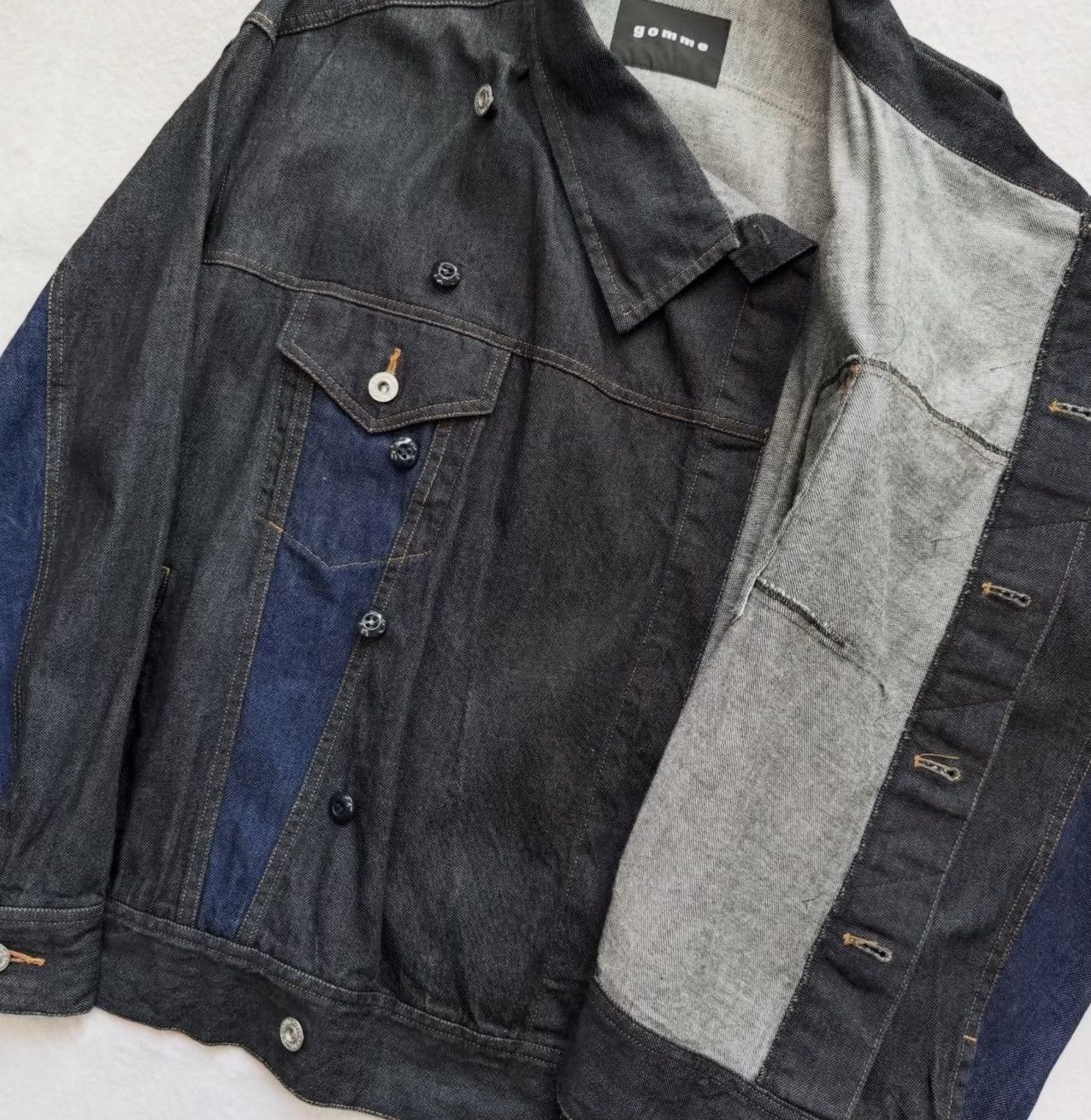Vintage Vintage GOMME 2000s Asymmetric Denim Jacket Size US M / EU 48-50 / 2 - 5 Thumbnail