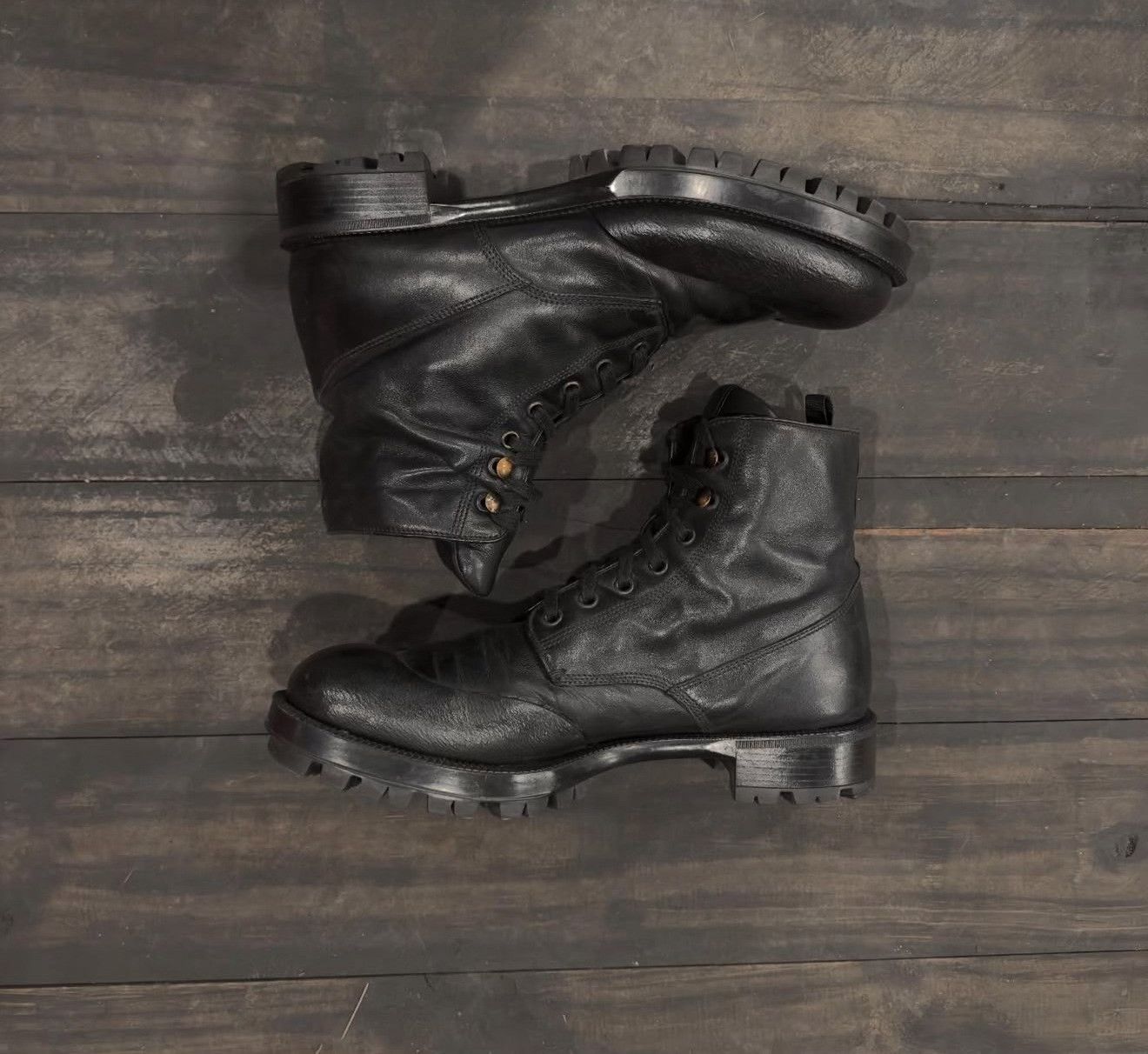Vintage Vintage Prada 2010s Leather Ankle Combat Boots Size US 8 / EU 41 - 6 Thumbnail