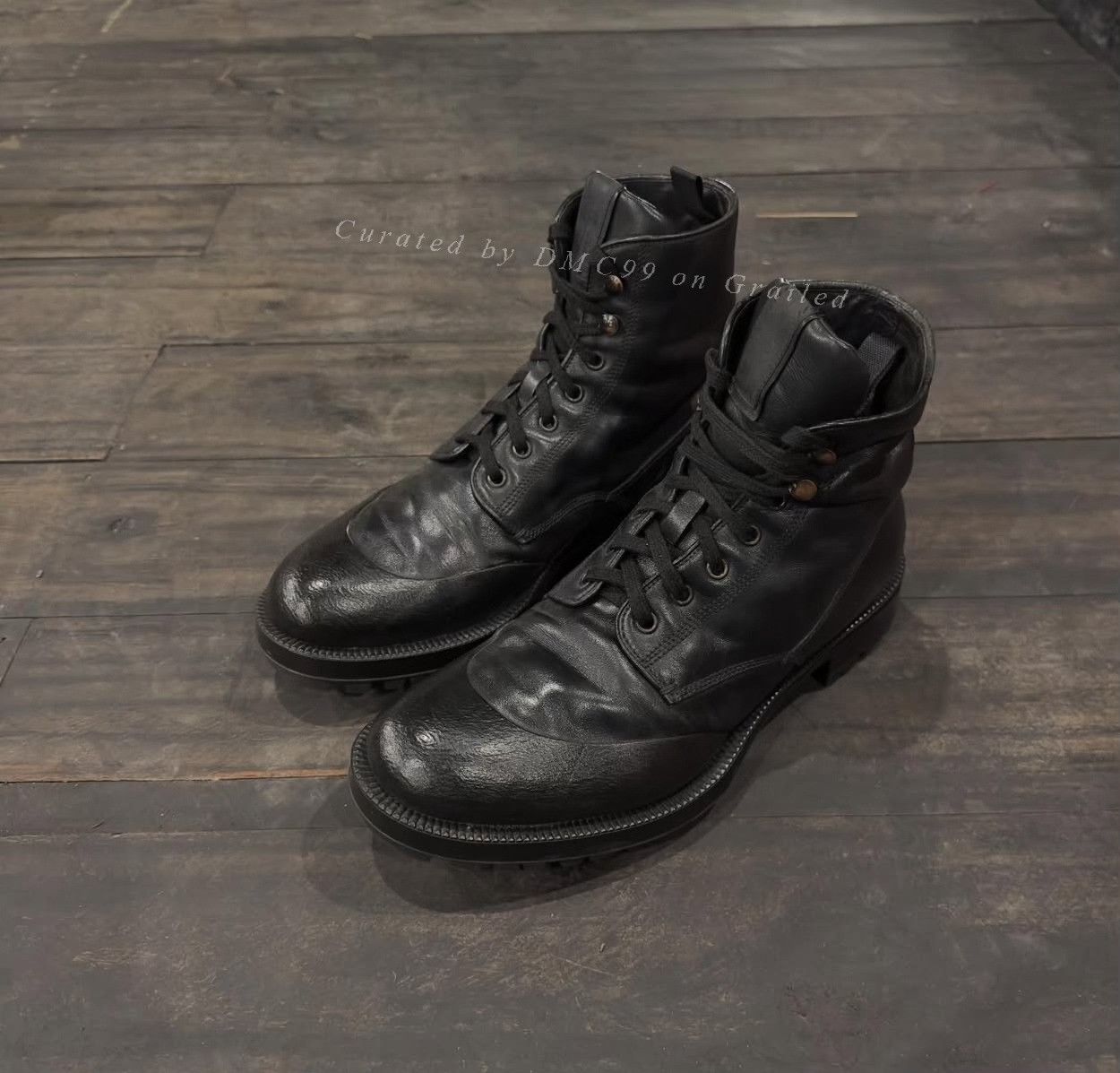 Vintage Vintage Prada 2010s Leather Ankle Combat Boots Size US 8 / EU 41 - 2 Thumbnail