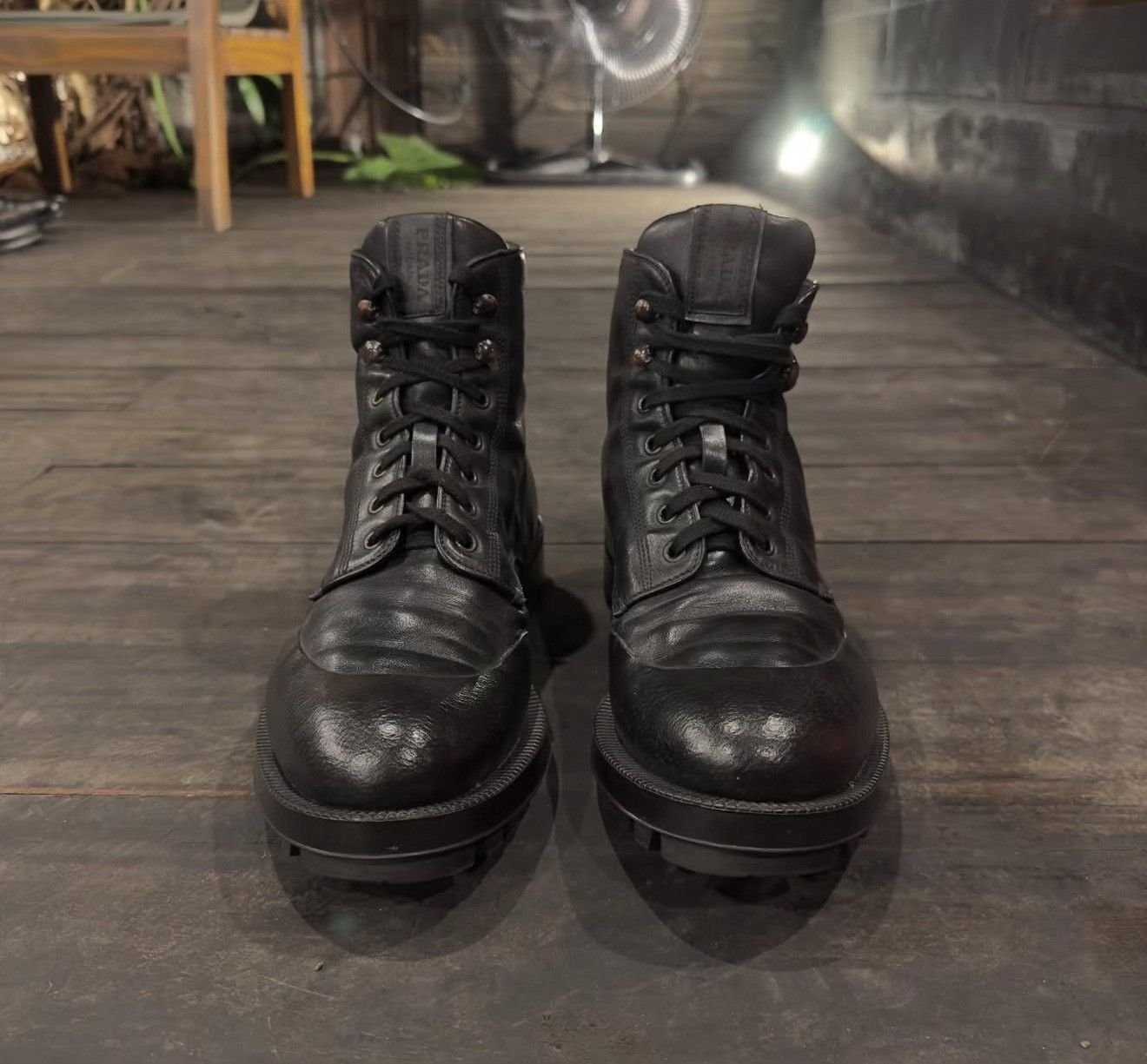 Vintage Vintage Prada 2010s Leather Ankle Combat Boots Size US 8 / EU 41 - 5 Thumbnail