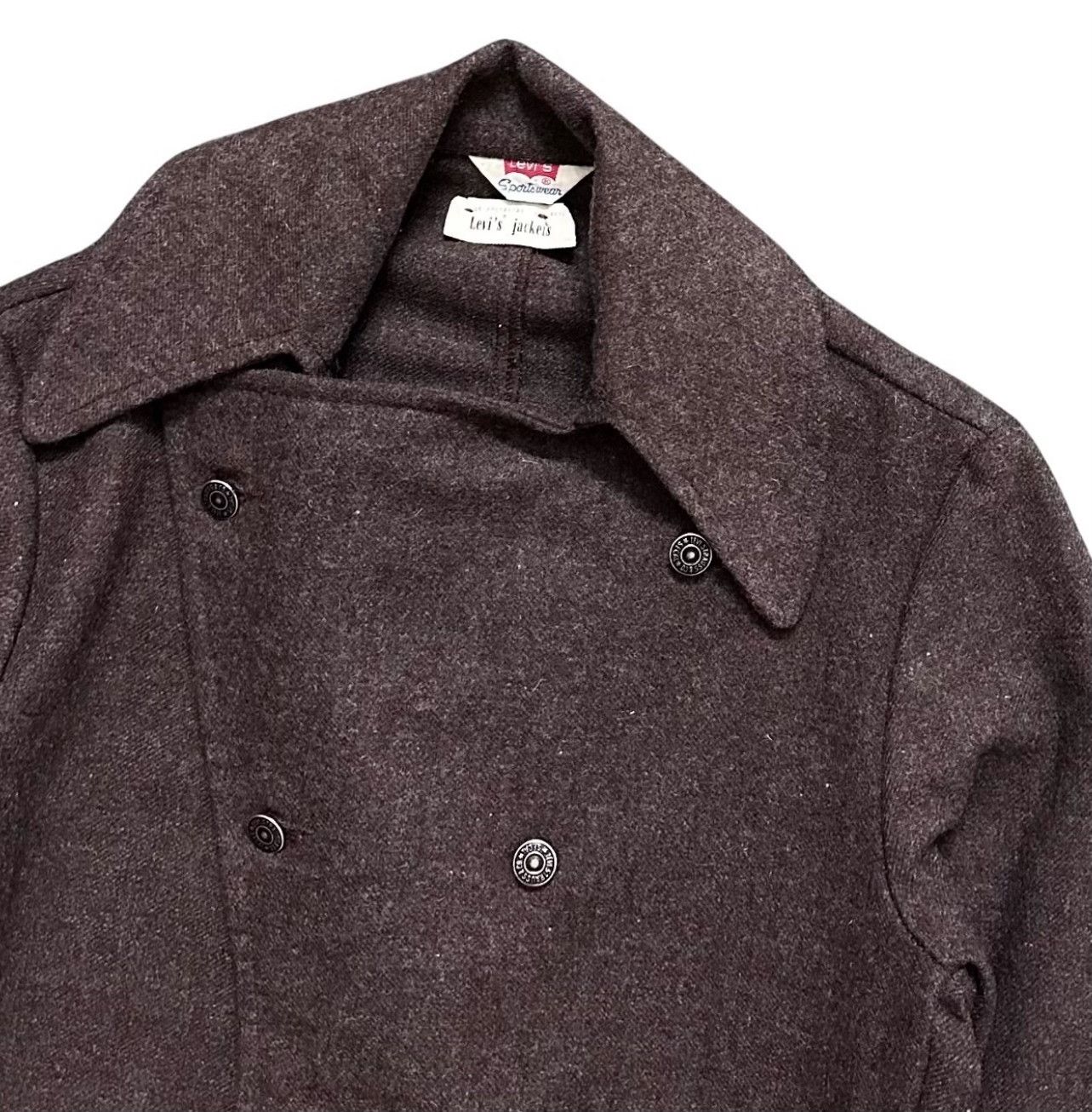 Vintage Vintage 60s Levi's Big E Wool Peacoat Size US M / EU 48-50 / 2 - 4 Thumbnail