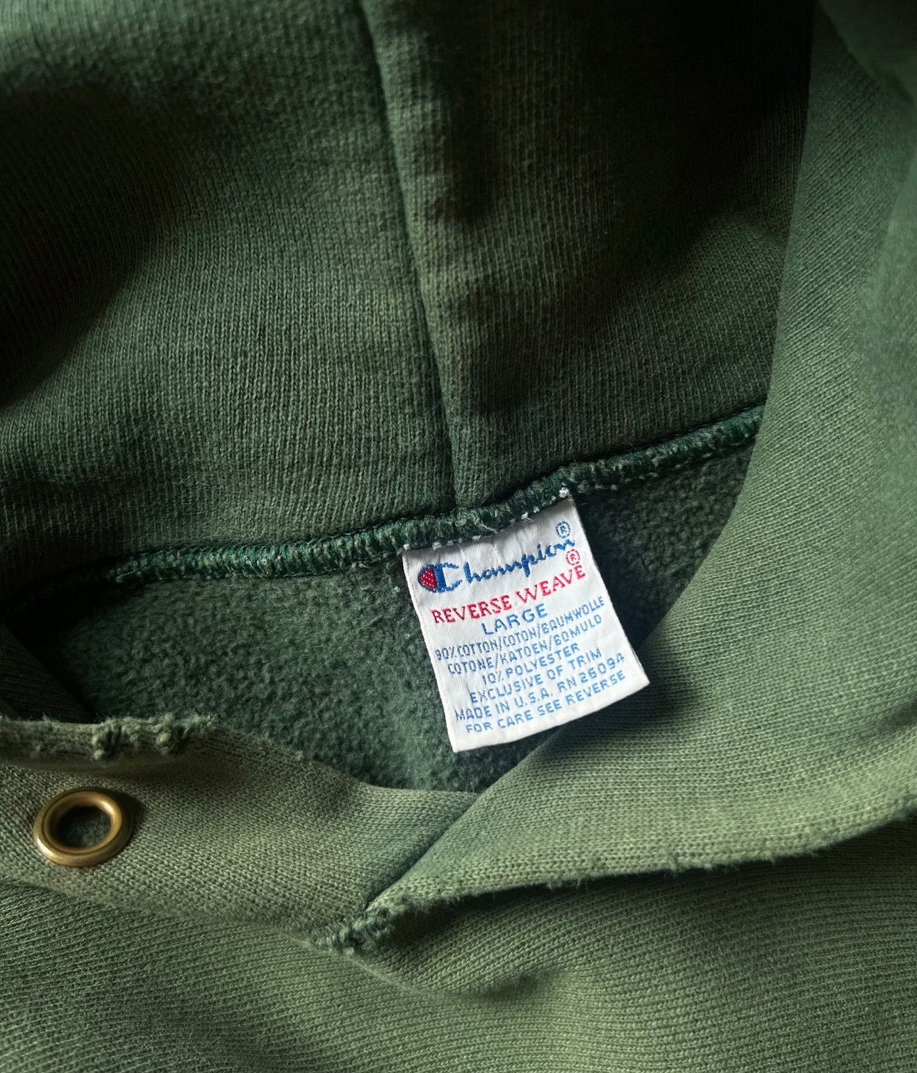 Vintage Vintage 1990s Faded Champion Reverse Weave Hoodie Size US L / EU 52-54 / 3 - 4 Thumbnail