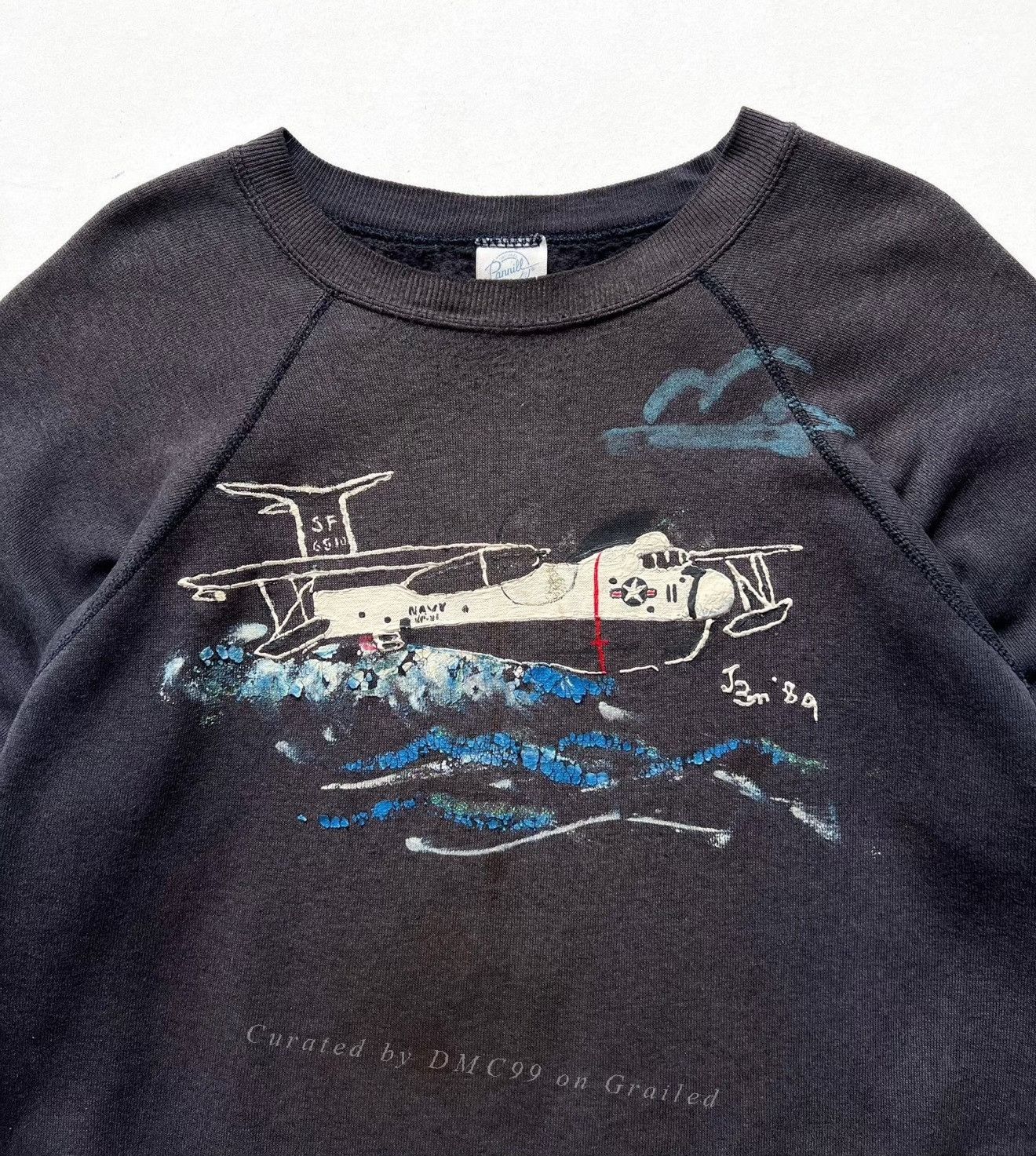 Vintage Vintage 1980s US Navy Painted Raglan Sweatshirt Size US M / EU 48-50 / 2 - 3 Thumbnail