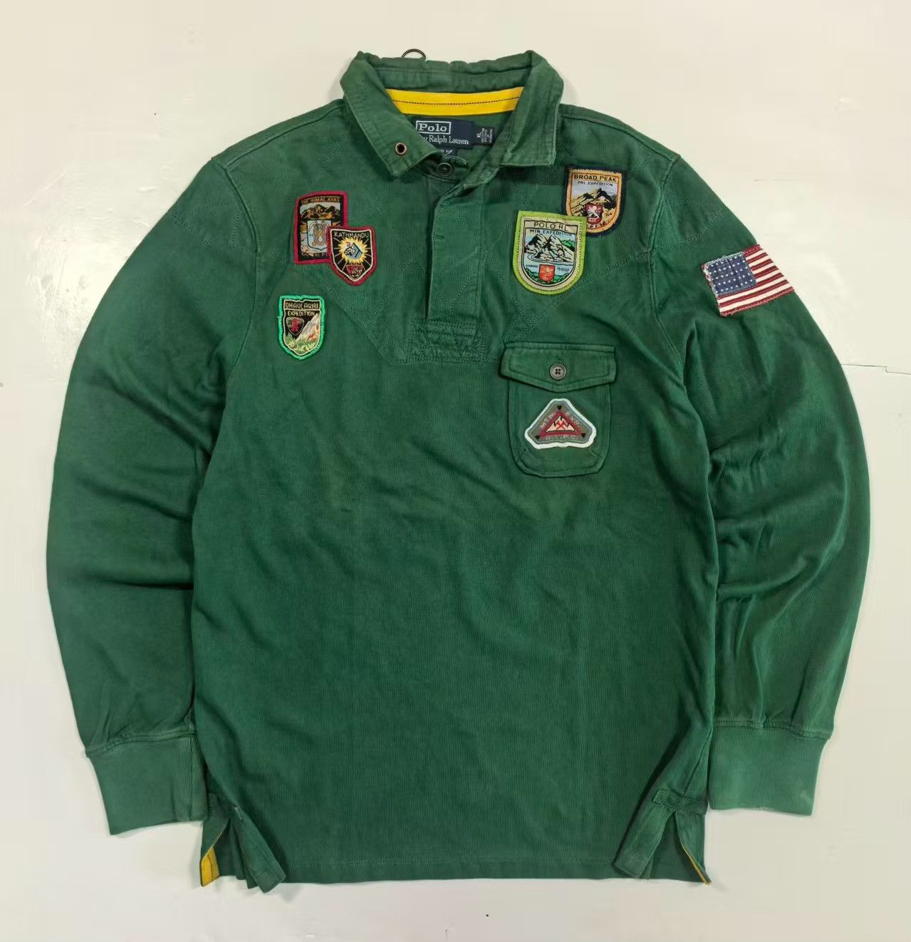 Vintage Vintage Polo Ralph Lauren Green Longsleeve Shirt Size US M / EU 48-50 / 2 - 2 Thumbnail