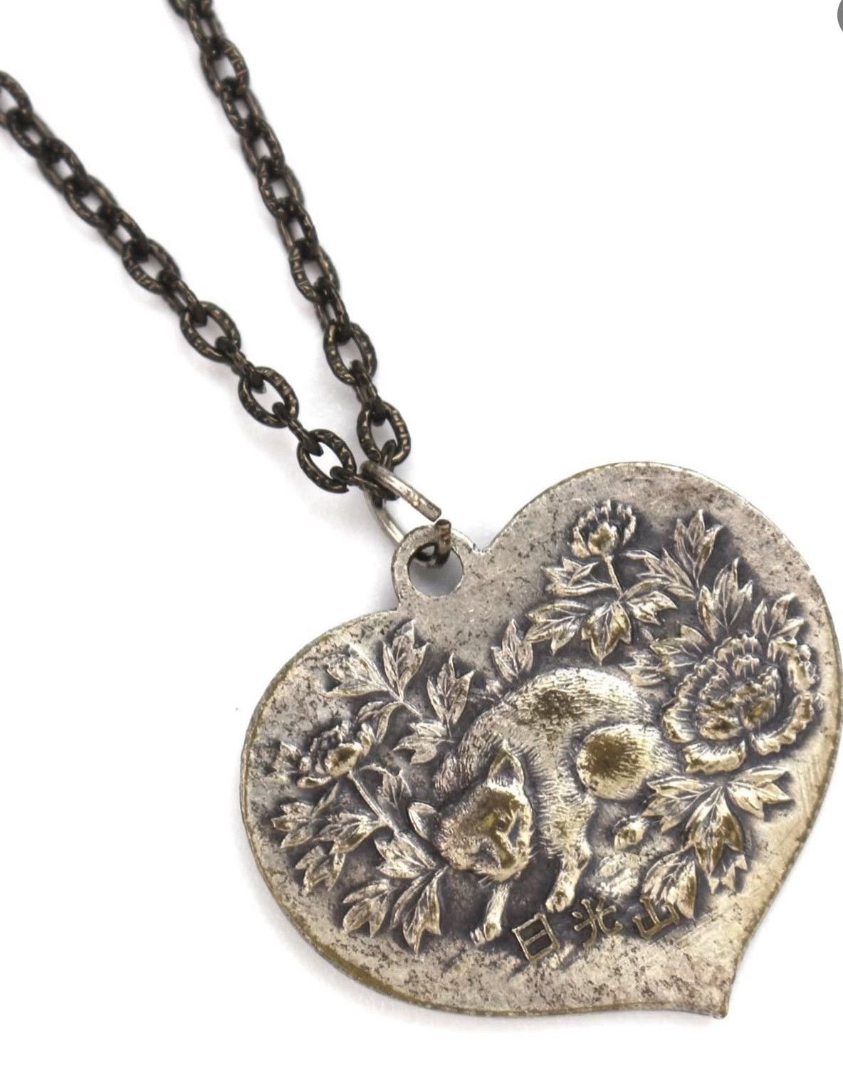 Vintage 1980s Nikko Toshogu Dragon & Cat Heart Necklace Size ONE SIZE - 5 Thumbnail
