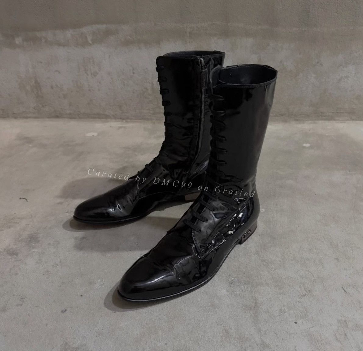 Vintage 2000s Gucci Patent Leather Combat Boots Size US 9.5 / EU 42-43 - 3 Thumbnail