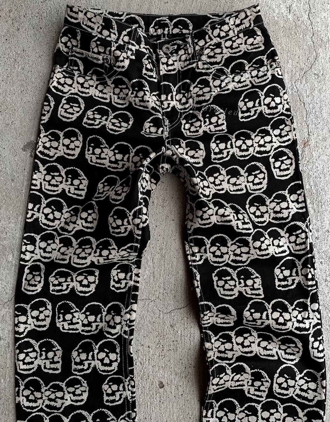 Vintage Hysteric Glamour SS2003 Skull Cotton Pants Size 28" / US 6 / IT 42 - 2 Thumbnail