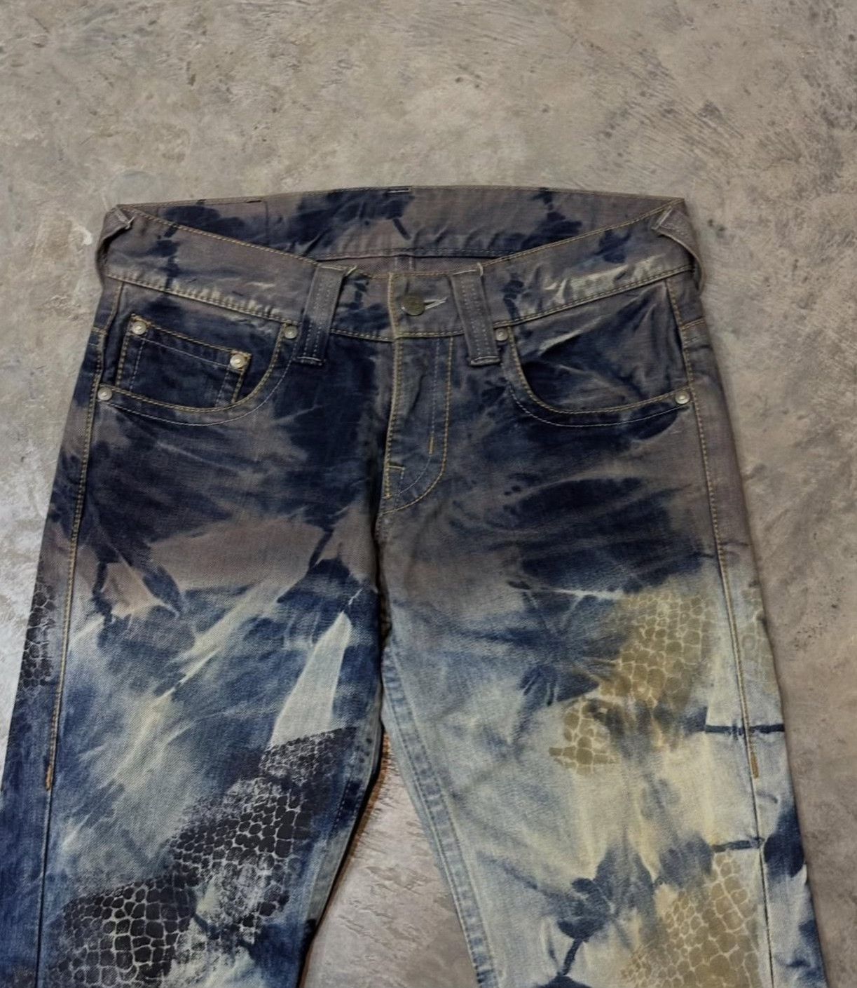 Vintage Vintage 2000s Tornado Mart Snake Denim Jeans Size US 32 / EU 48 - 3 Thumbnail