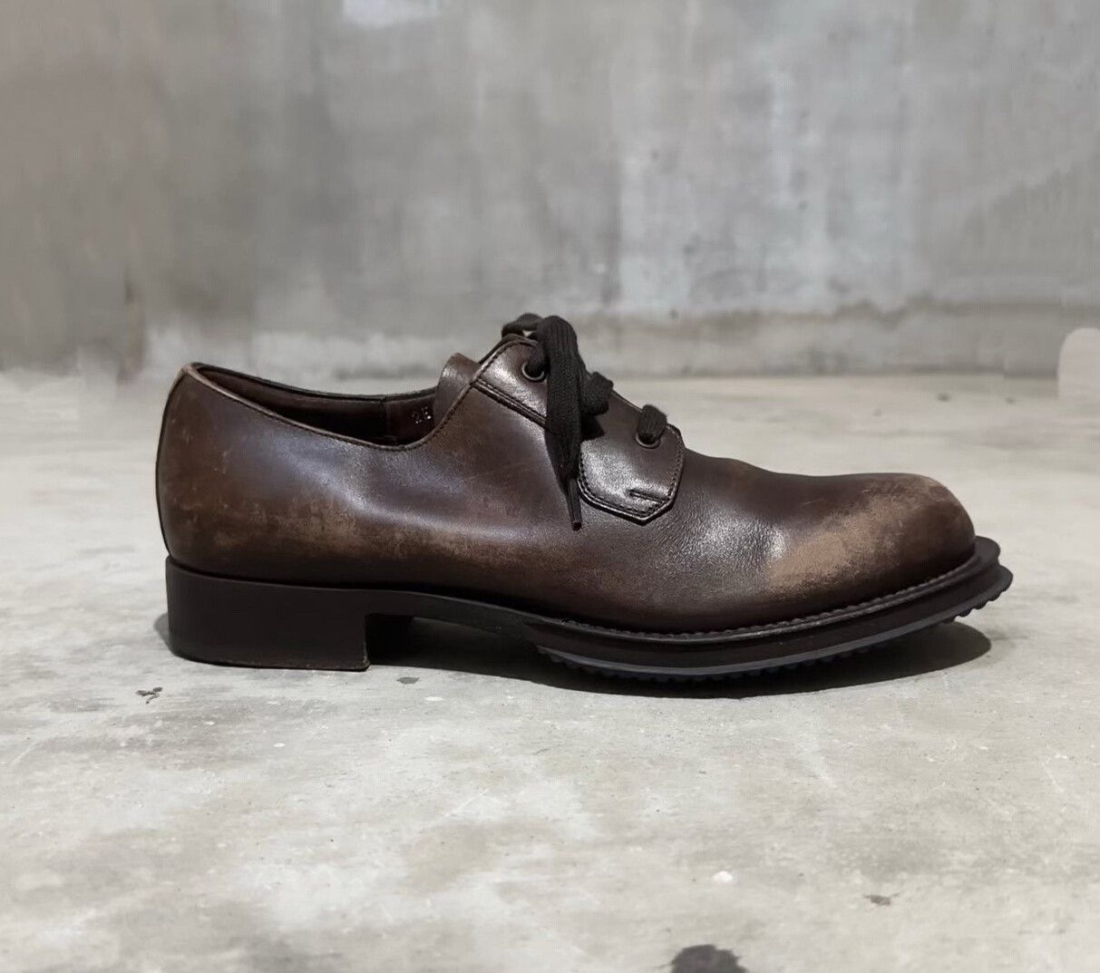 Vintage Vintage Prada 2000s Leather Lace-up Shoes Size US 9.5 / EU 42-43 - 3 Thumbnail