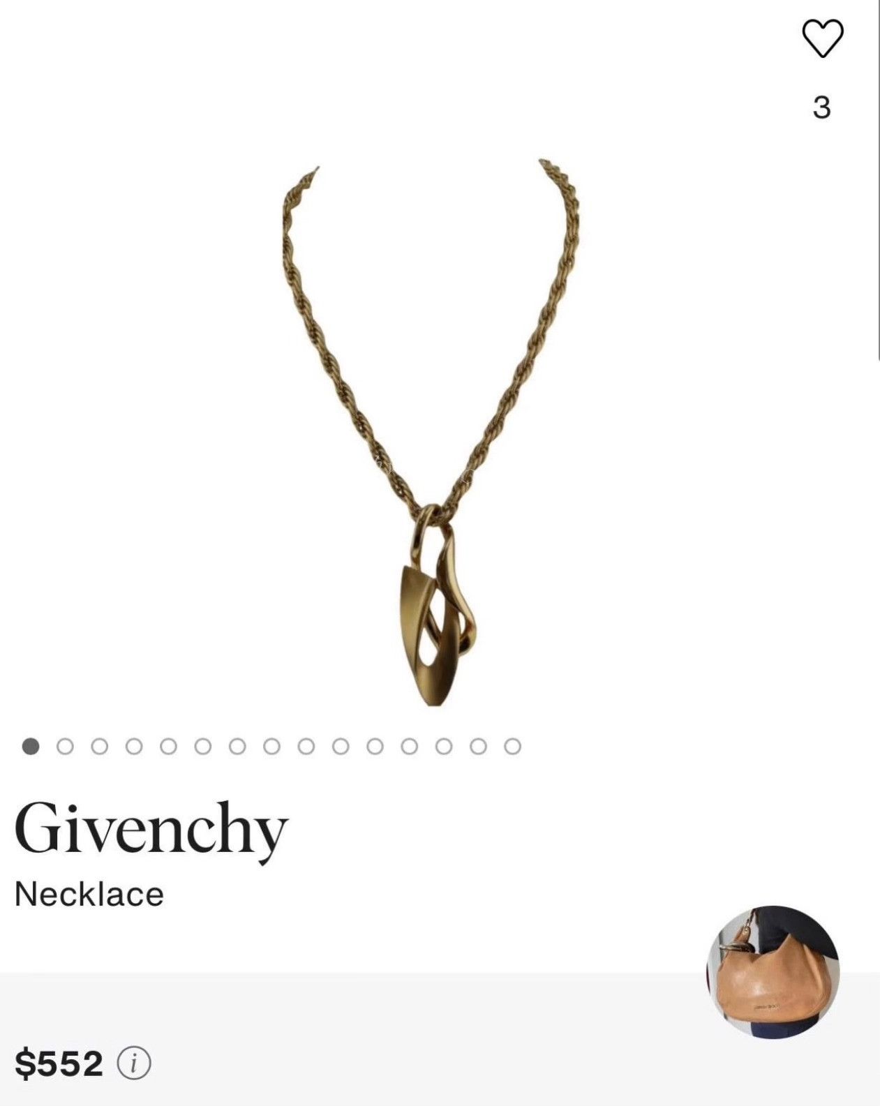 Vintage Vintage 1980s Givenchy Gold Plated Necklace Size ONE SIZE - 3 Thumbnail