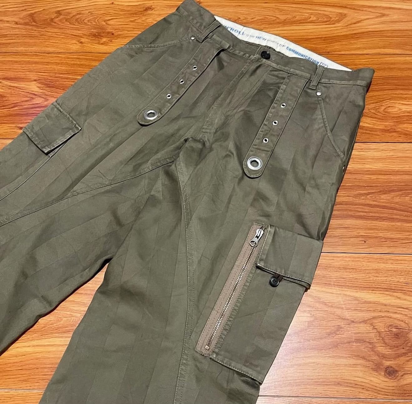 Vintage Vintage PPFM 2000s Striped Cargo Pants Size US 26 / EU 42 - 5 Thumbnail
