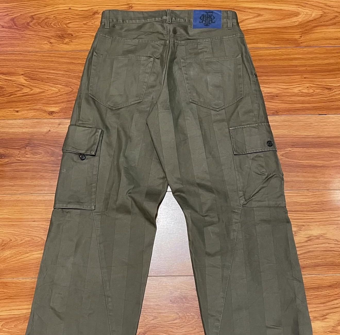 Vintage Vintage PPFM 2000s Striped Cargo Pants Size US 26 / EU 42 - 4 Thumbnail