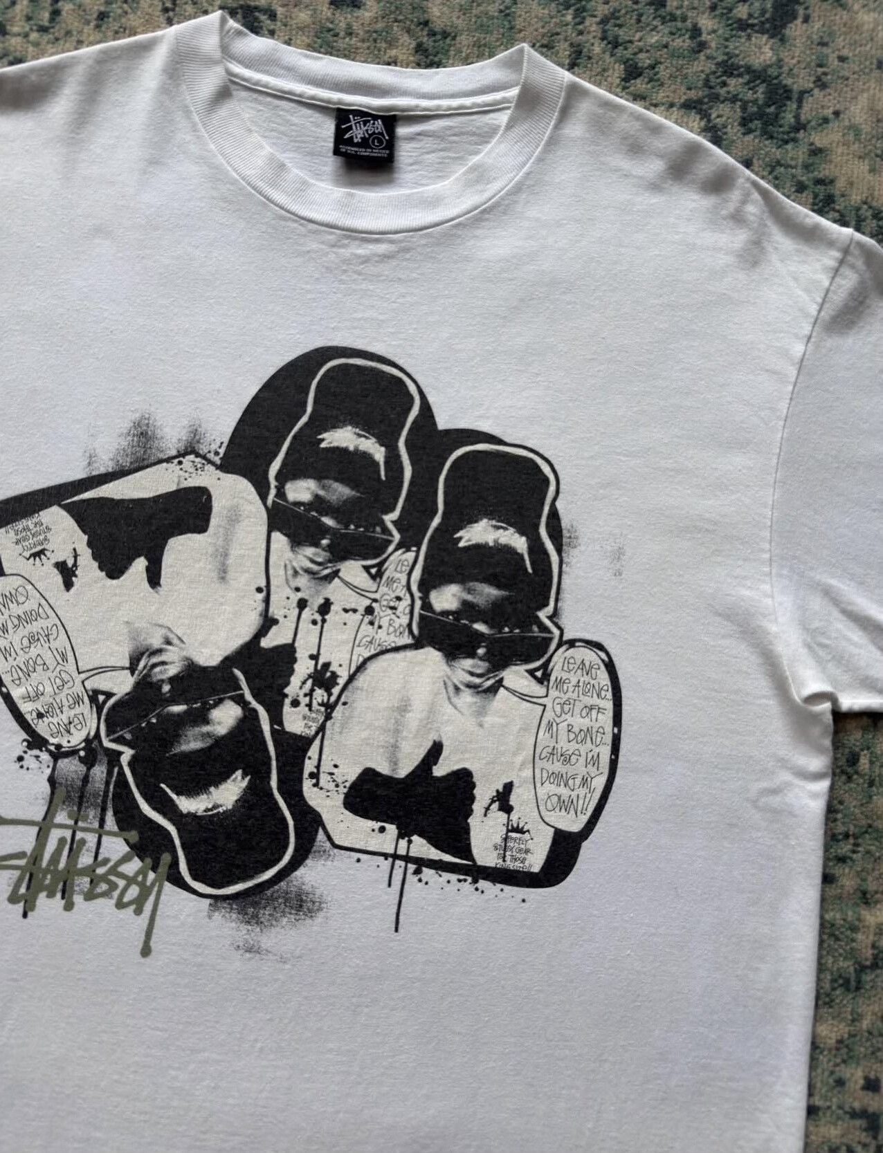 Vintage Vintage Stussy 2000s White Kids Print Size US L / EU 52-54 / 3 - 5 Thumbnail