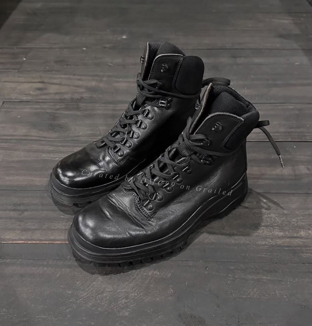 Vintage Vintage Prada Sport Black Leather Combat Boots Size US 8.5 / EU 41-42 - 2 Thumbnail