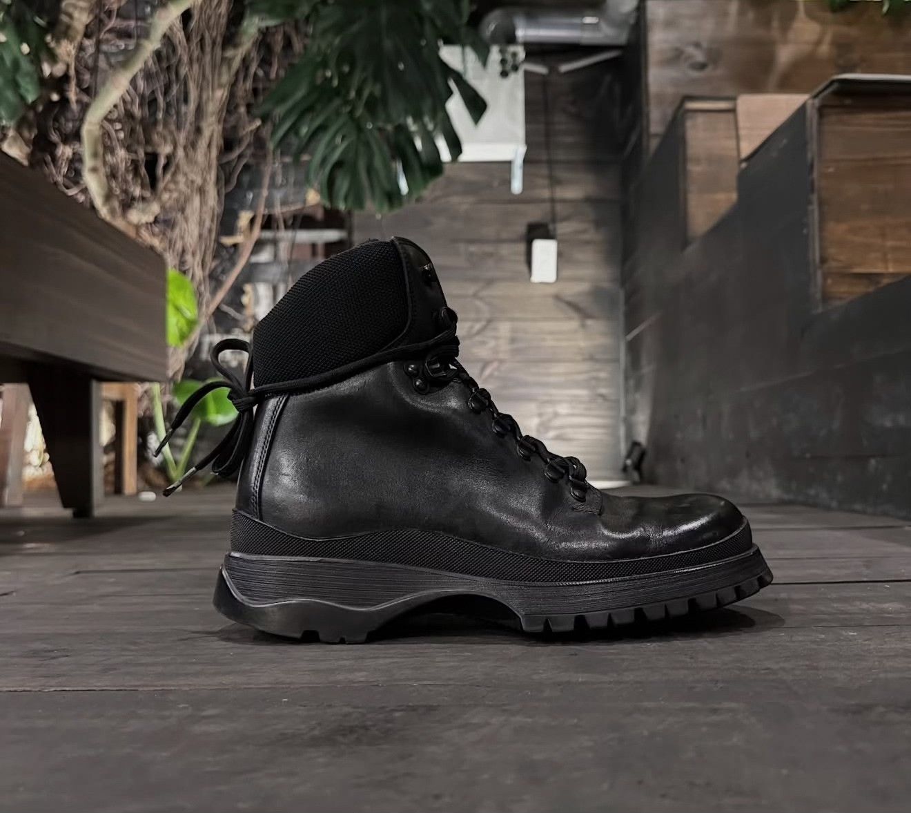 Vintage Vintage Prada Sport Black Leather Combat Boots Size US 8.5 / EU 41-42 - 7 Thumbnail