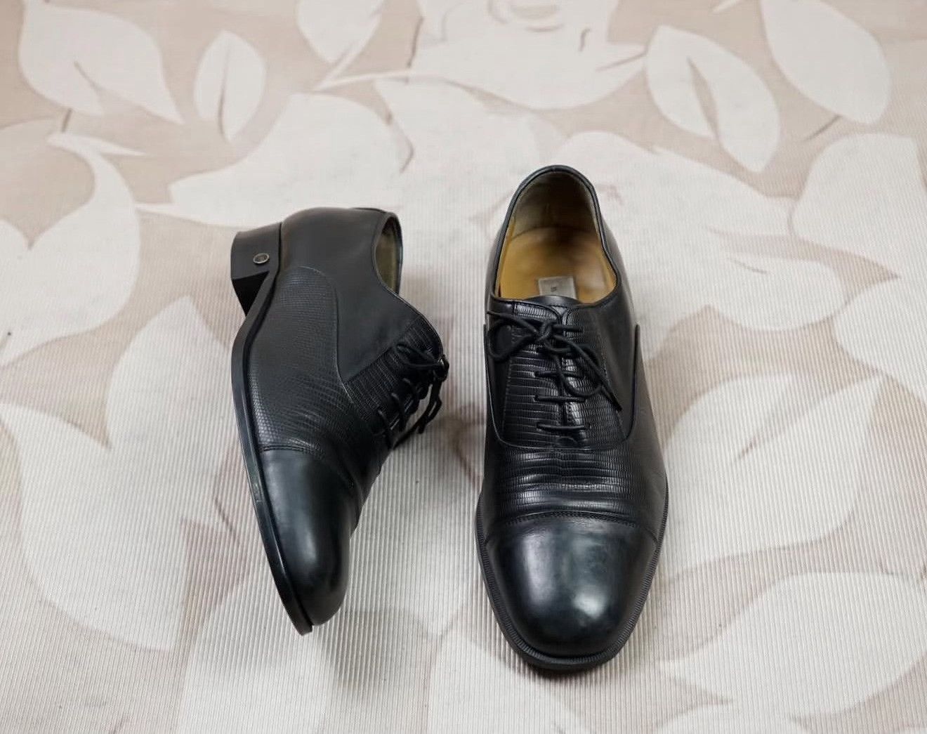Vintage Vintage Balenciaga Mens Embossed Leather Shoes Size US 7.5 / EU 40-41 - 4 Thumbnail