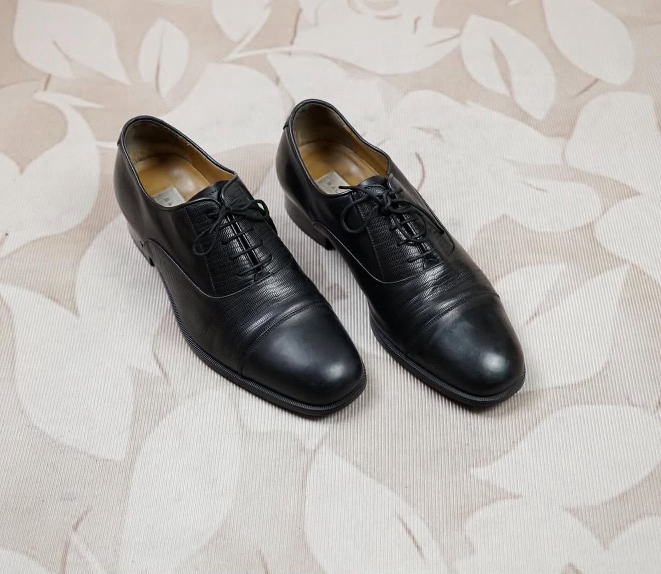 Vintage Vintage Balenciaga Mens Embossed Leather Shoes Size US 7.5 / EU 40-41 - 3 Thumbnail