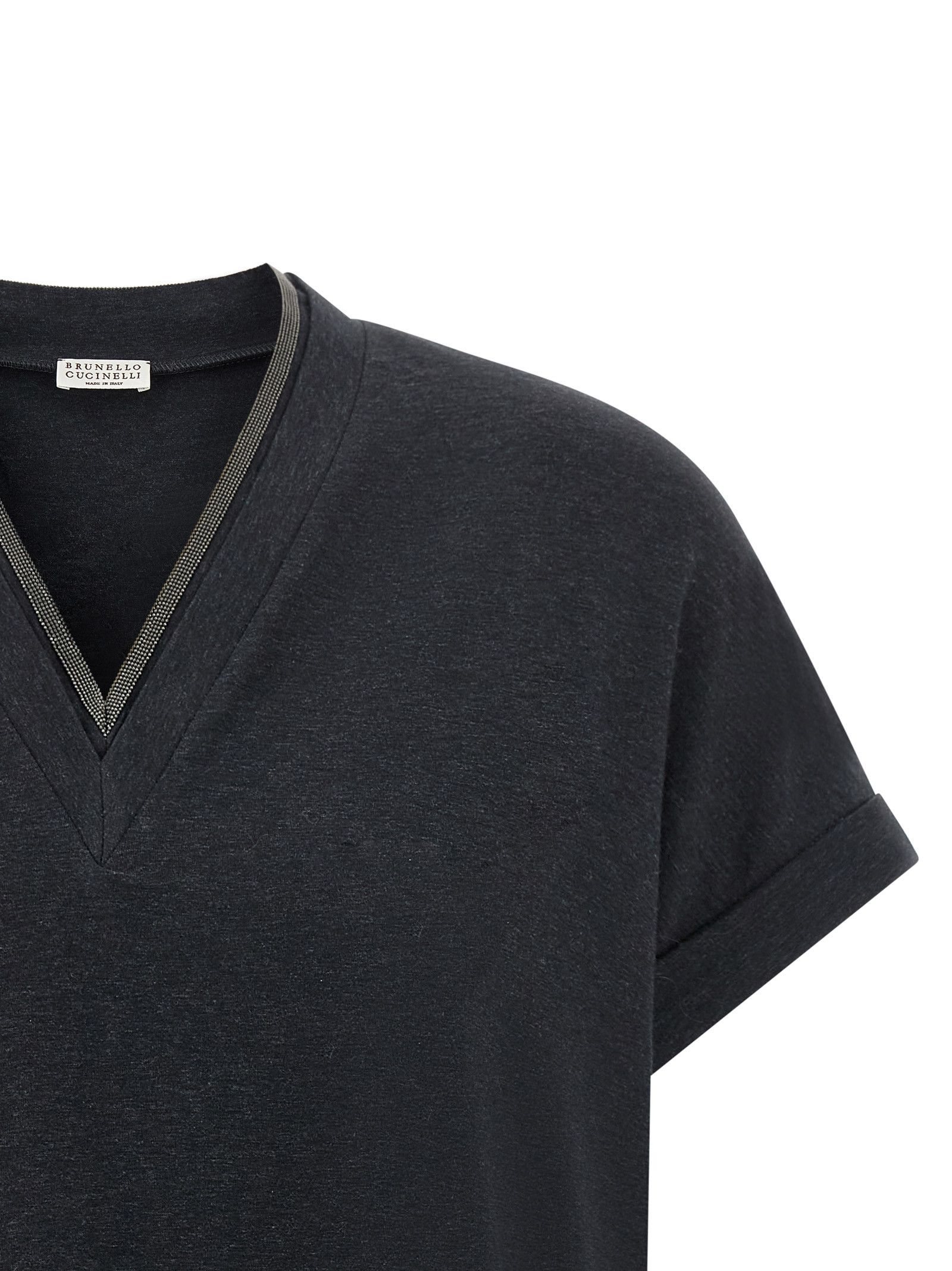Brunello Cucinelli 'Shiny Trims' T-shirt Size S / US 4 / IT 40 - 3 Thumbnail