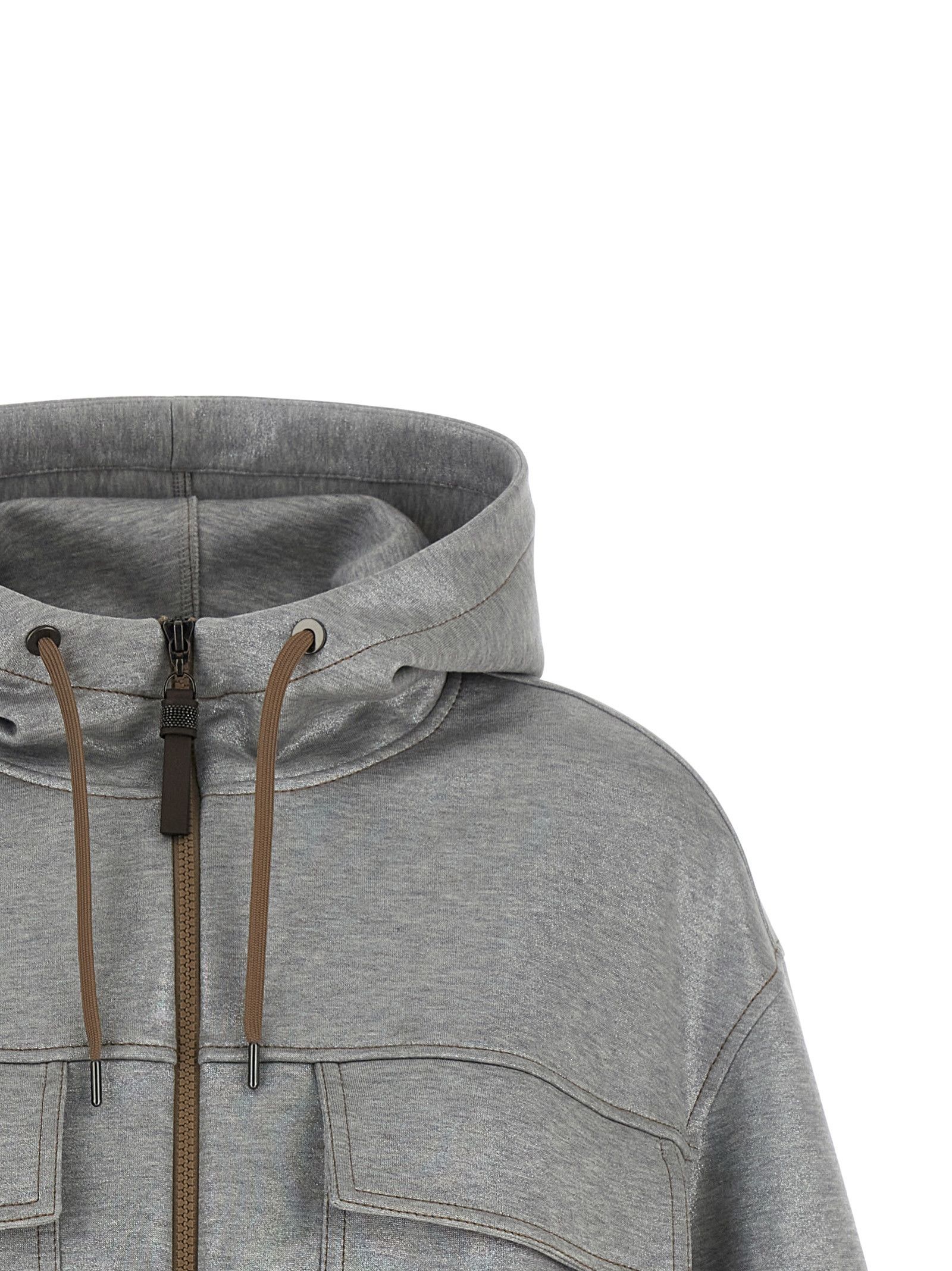 Brunello Cucinelli 'Shiny Zipper Pull' bomber jacket Size S / US 4 / IT 40 - 3 Thumbnail