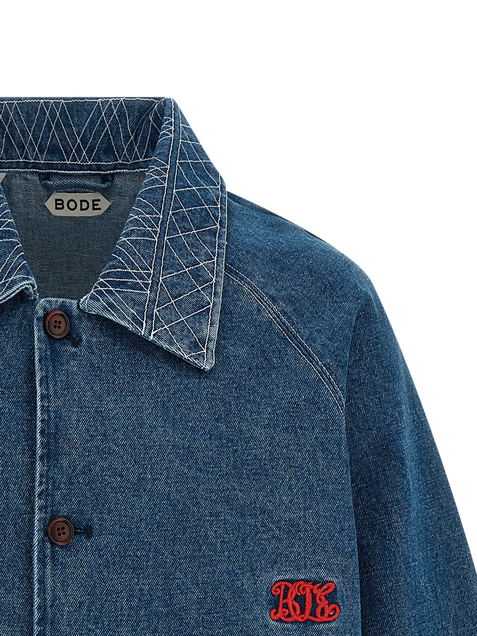 Bode Embroidery denim jacket Size US L / EU 52-54 / 3 - 3 Thumbnail