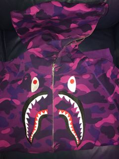 BAPE Color Camo Thermal Full Zip Hoodie PurpleBAPE Color Camo Thermal Full  Zip Hoodie Purple - OFour