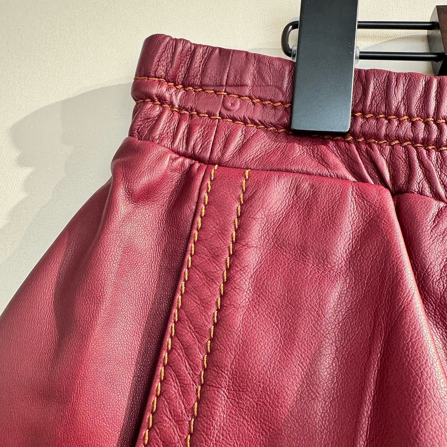 Prada Prada Leather Mini Skirt Size 42 Size 28" / US 6 / IT 42 - 7 Thumbnail