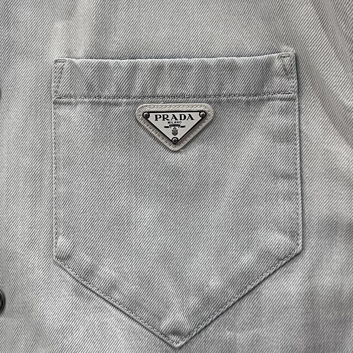 Prada Prada Logo Denim Jacket US M Size US M / EU 48-50 / 2 - 6 Thumbnail
