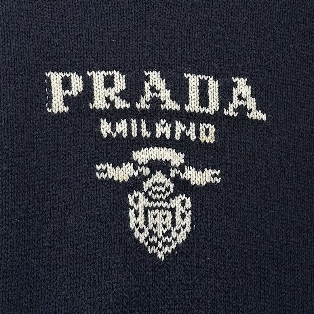 Prada Prada Logo Embroidered Wool Cashmere Sweater Size L Size US L / EU 52-54 / 3 - 9 Thumbnail