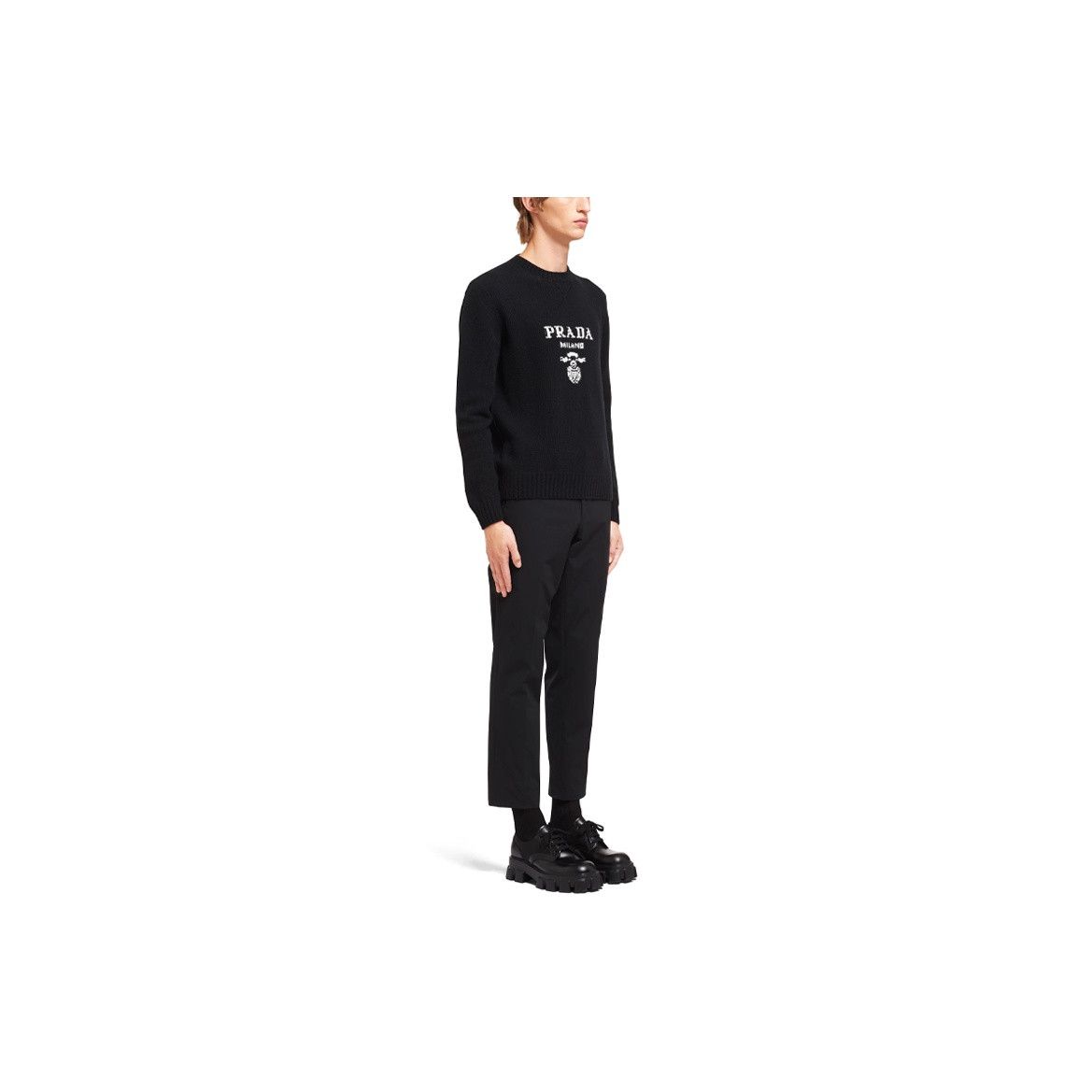 Prada Prada Logo Embroidered Wool Cashmere Sweater Size L Size US L / EU 52-54 / 3 - 12 Thumbnail