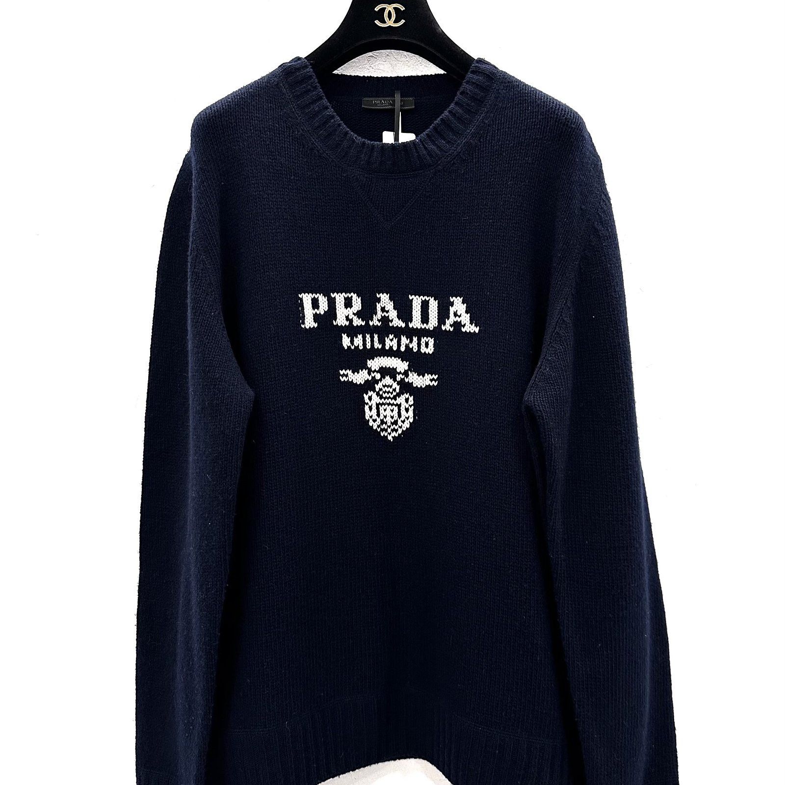 Prada Prada Logo Embroidered Wool Cashmere Sweater Size L Size US L / EU 52-54 / 3 - 8 Thumbnail