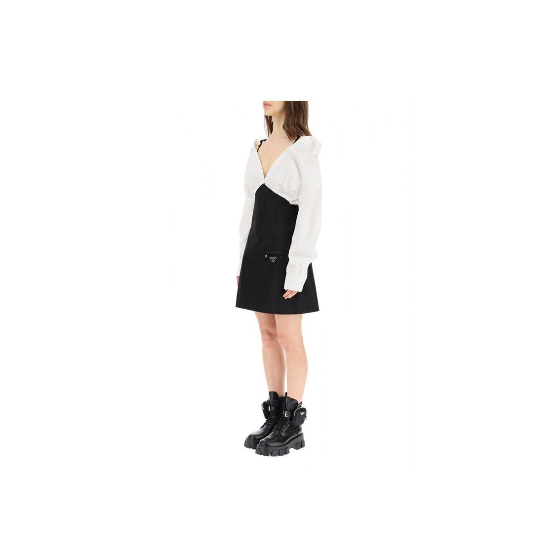 Prada Prada Shirt Spliced Re-Nylon Midi Dress Size 42 Size M / US 6-8 / IT 42-44 - 12 Thumbnail