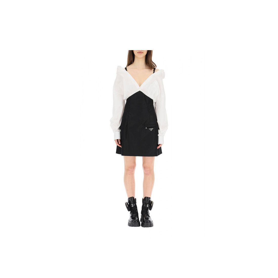 Prada Prada Shirt Spliced Re-Nylon Midi Dress Size 42 Size M / US 6-8 / IT 42-44 - 10 Thumbnail