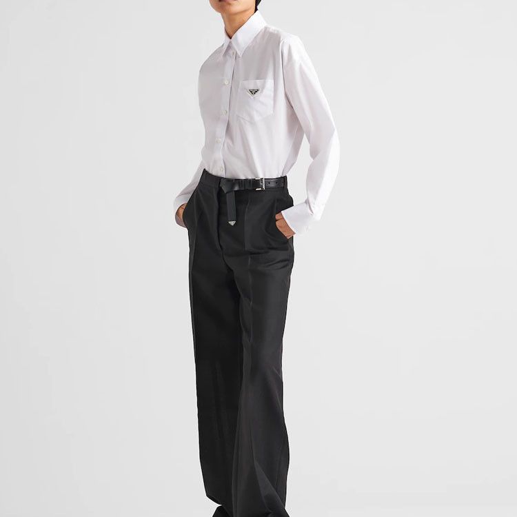 Prada Prada Logo Patch Button Up Shirt White Size 40 Size S / US 4 / IT 40 - 9 Thumbnail