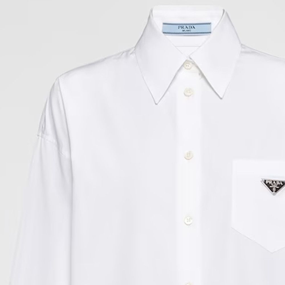 Prada Prada Logo Patch Button Up Shirt White Size 40 Size S / US 4 / IT 40 - 12 Thumbnail