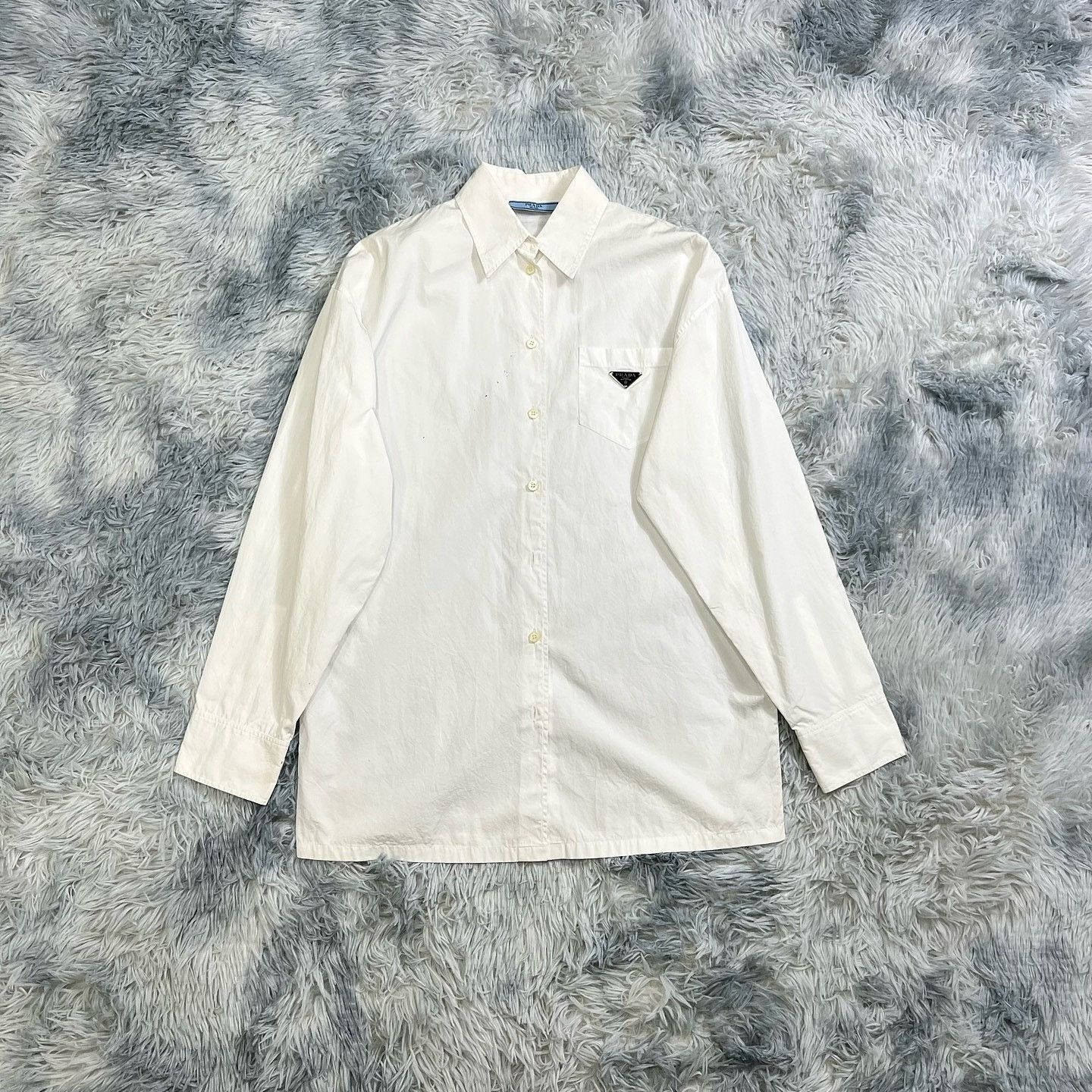 Prada Prada Logo Patch Button Up Shirt White Size 40 Size S / US 4 / IT 40 - 6 Thumbnail