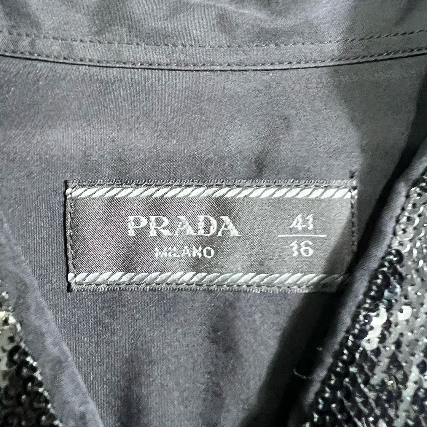 Prada Prada Sequin Collar Button Up Shirt Size L Size US L / EU 52-54 / 3 - 3 Thumbnail