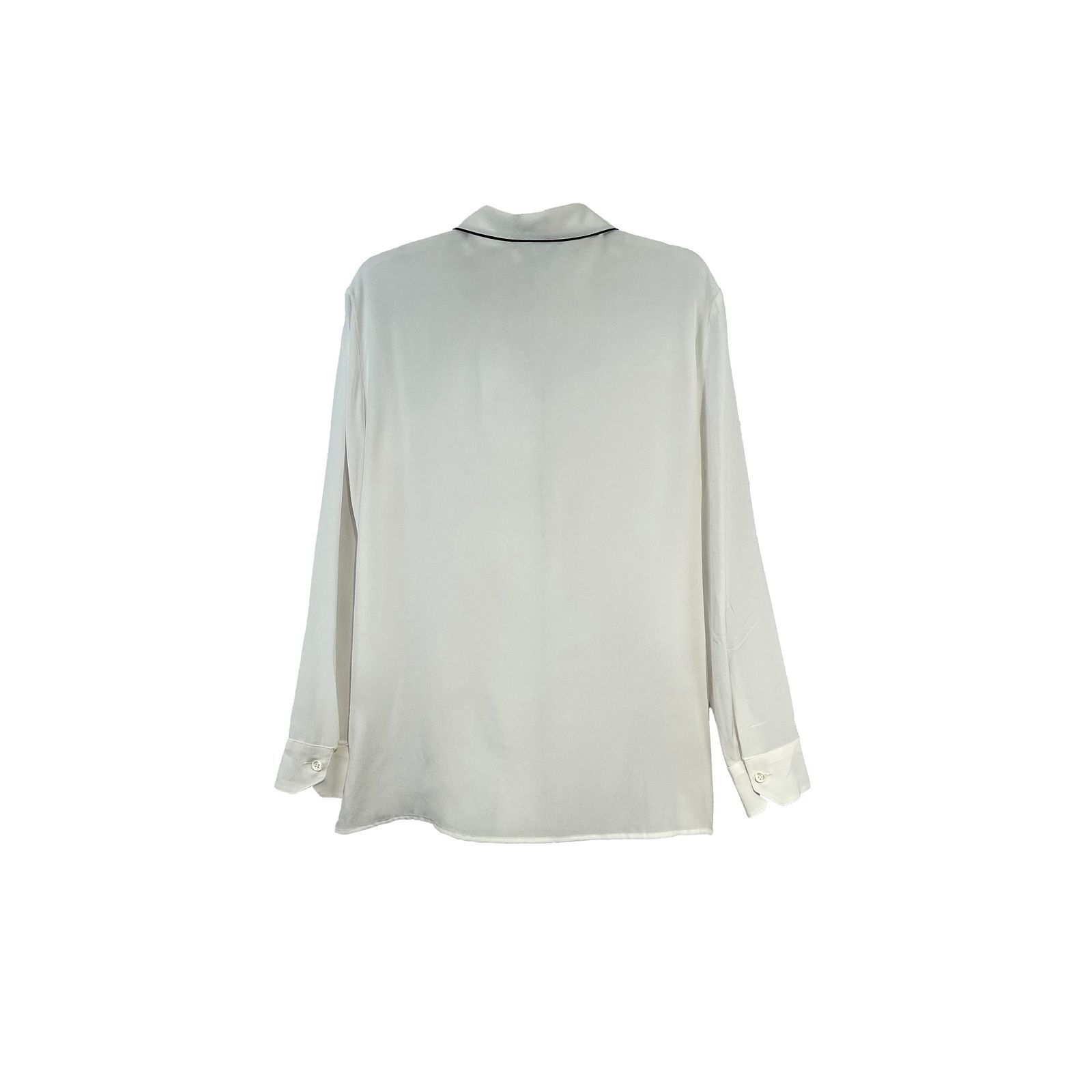 Prada Prada Silk Contrast Trim Button Up Shirt Size 38 Size XS / US 0-2 / IT 36-38 - 2 Thumbnail