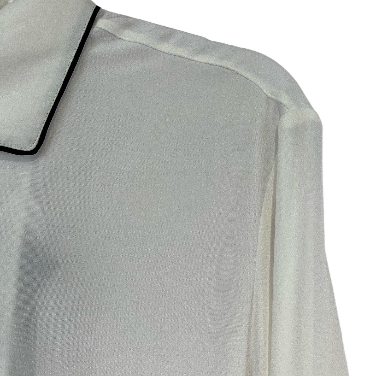 Prada Prada Silk Contrast Trim Button Up Shirt Size 38 Size XS / US 0-2 / IT 36-38 - 8 Thumbnail