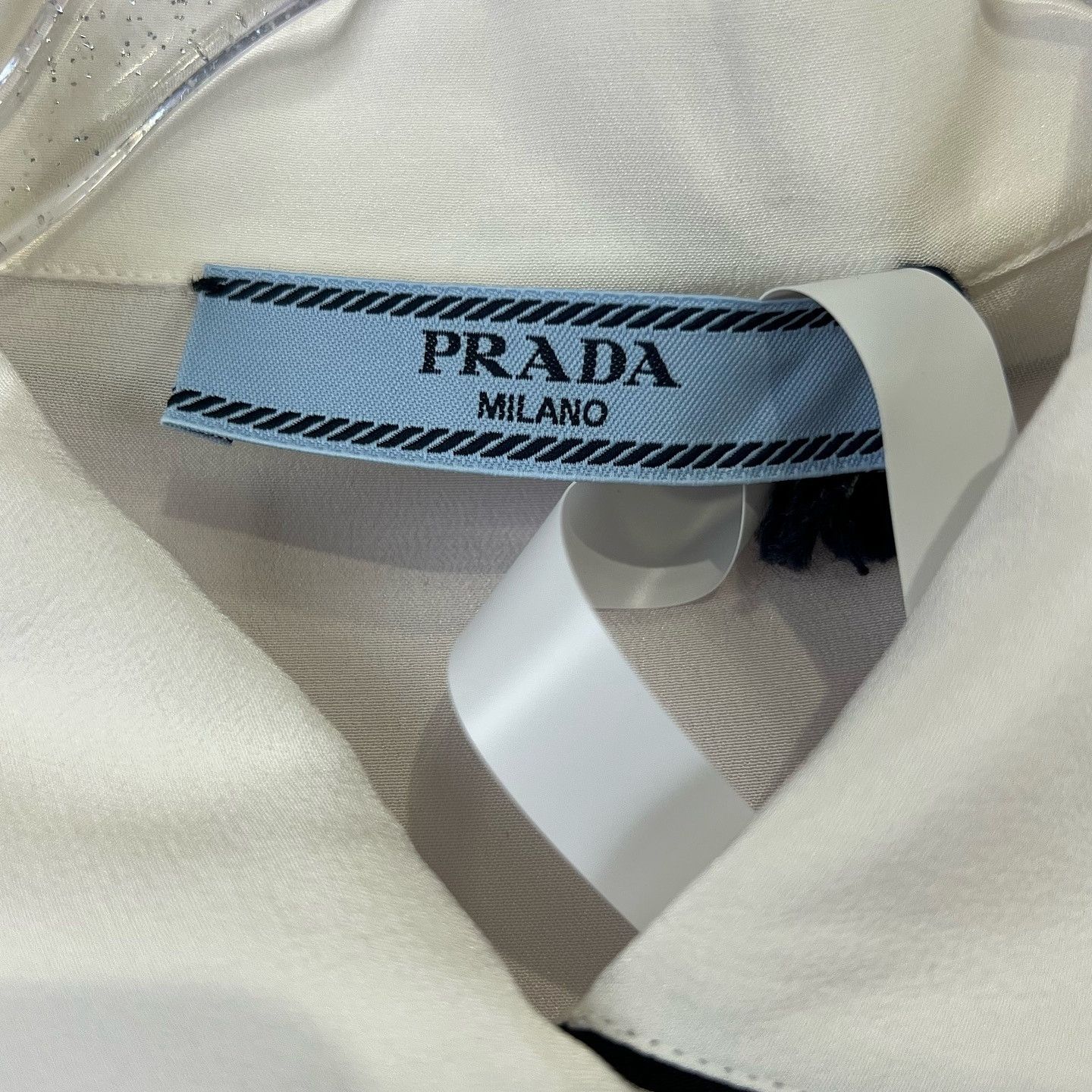 Prada Prada Silk Contrast Trim Button Up Shirt Size 38 Size XS / US 0-2 / IT 36-38 - 3 Thumbnail