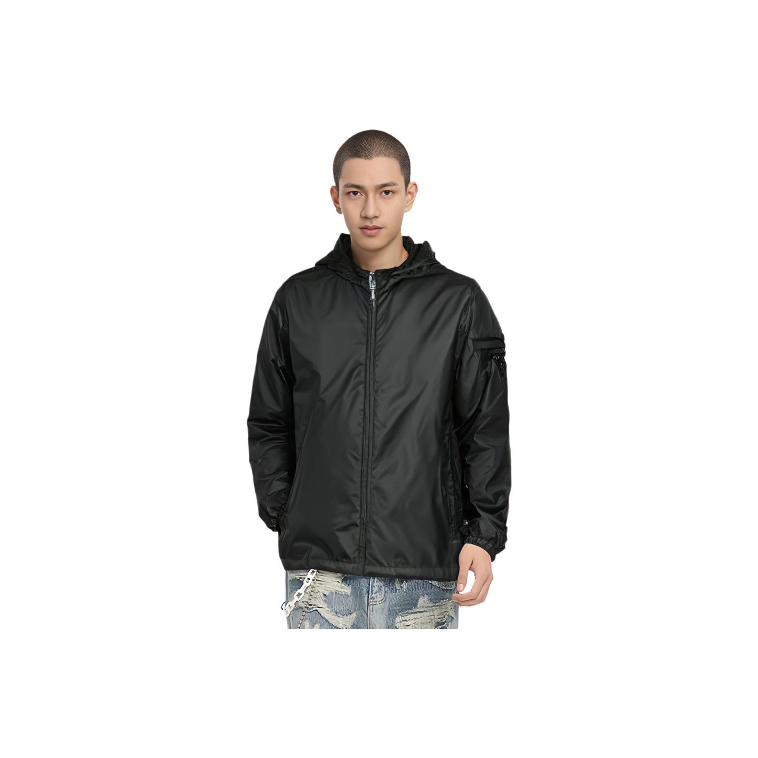 Prada Prada Logo Hooded Light Jacket Size XXL Size US XXL / EU 58 / 5 - 6 Thumbnail