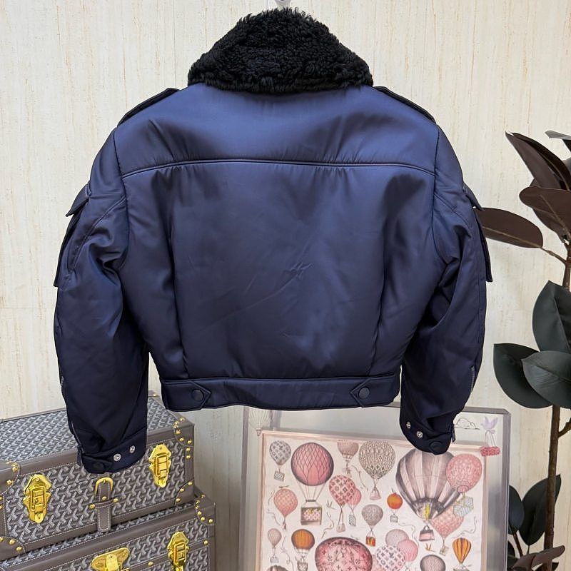 Prada Prada Fur Collar Bomber Jacket Size 38 Size XS / US 0-2 / IT 36-38 - 2 Thumbnail