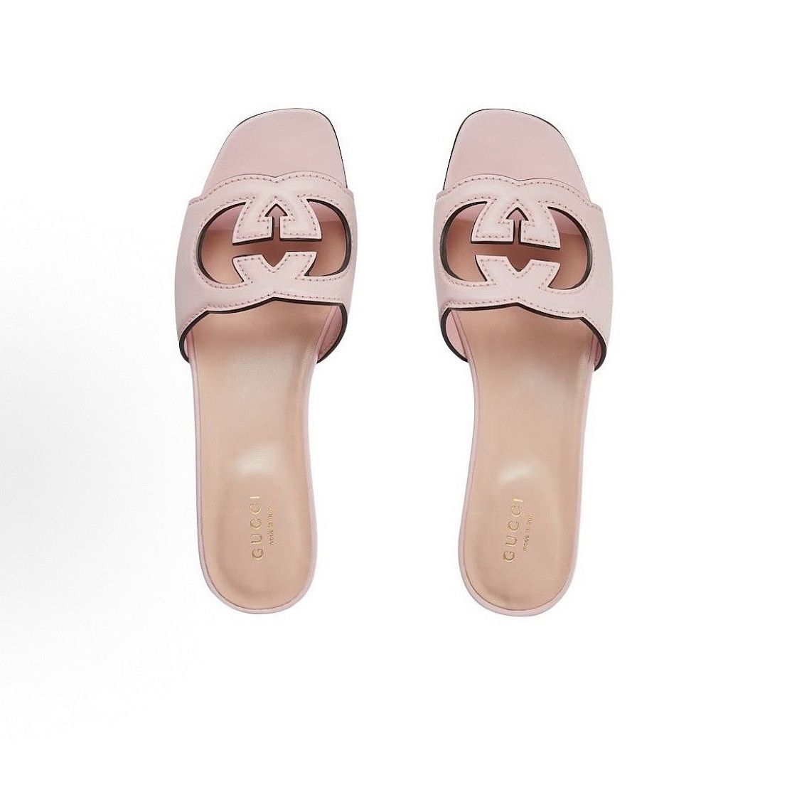 Gucci Gucci Pink Interlocking G Leather Sandals Size 37.5 Size US 7.5 / IT 37.5 - 8 Thumbnail