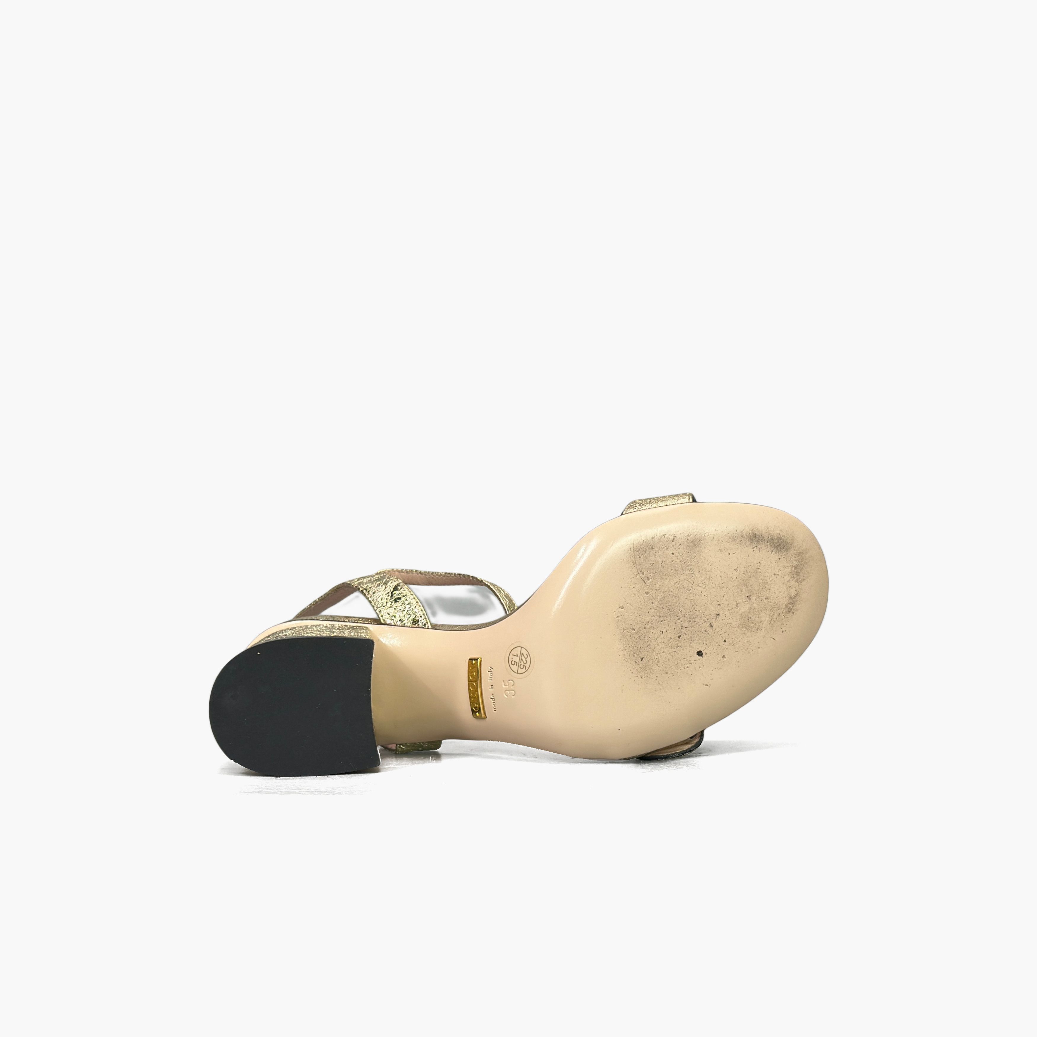Gucci Gucci Double G Metallic Sandals Size 35 Size US 5 / IT 35 - 7 Thumbnail