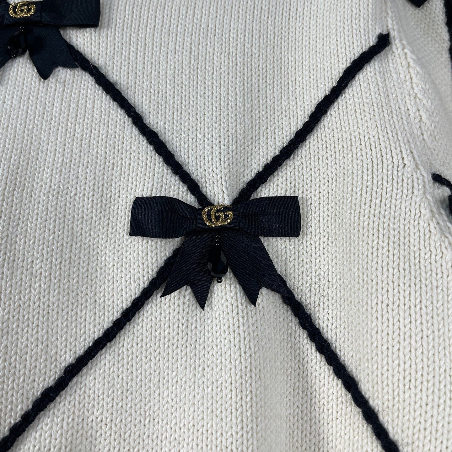 Gucci Gucci Bow Diamond Cardigan Size XXS Size XXS / US 00 / IT 34 - 7 Thumbnail