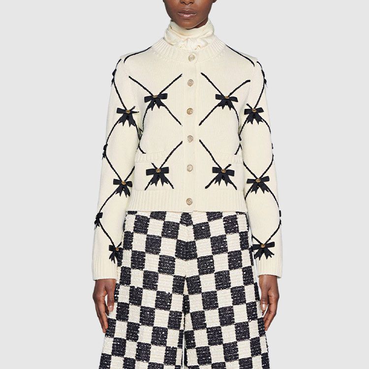 Gucci Gucci Bow Diamond Cardigan Size XXS Size XXS / US 00 / IT 34 - 11 Thumbnail