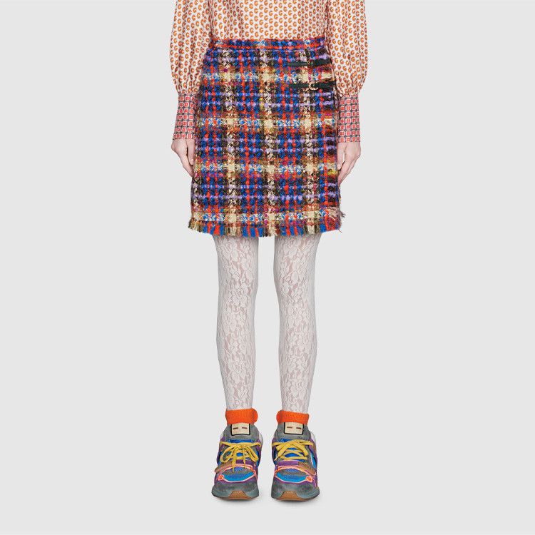 Gucci Gucci Plaid Tweed Mini Skirt Size 36 Size 25" / US 0 / IT 36 - 12 Thumbnail
