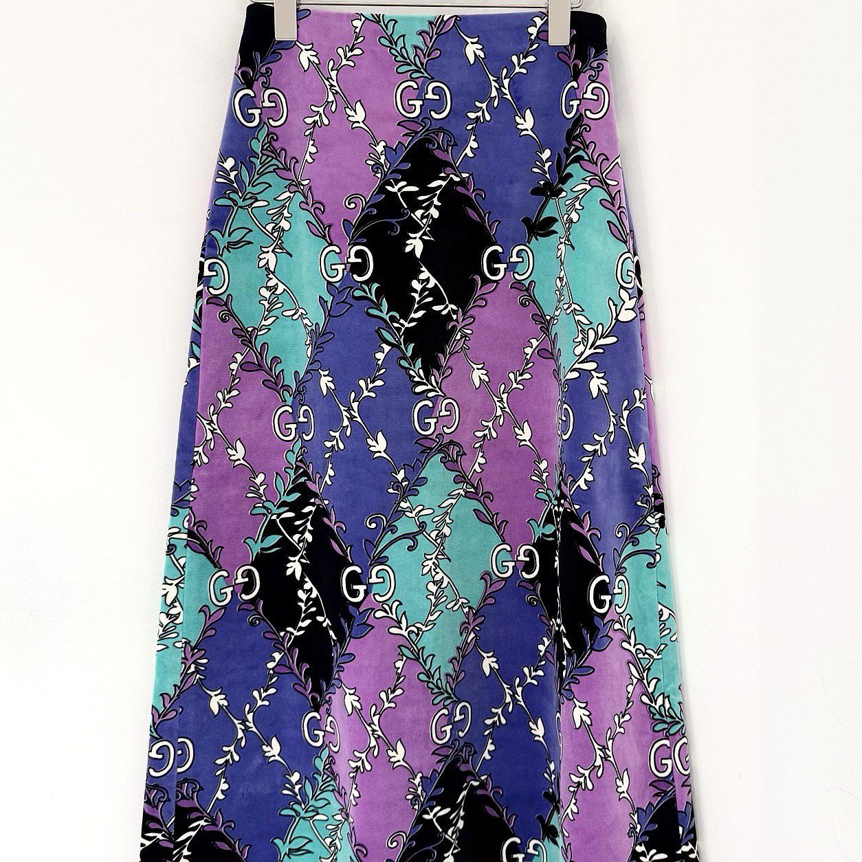 Gucci Gucci GG Velvet Pattern Midi Skirt Size 38 Size 26" / US 2 / IT 38 - 7 Thumbnail