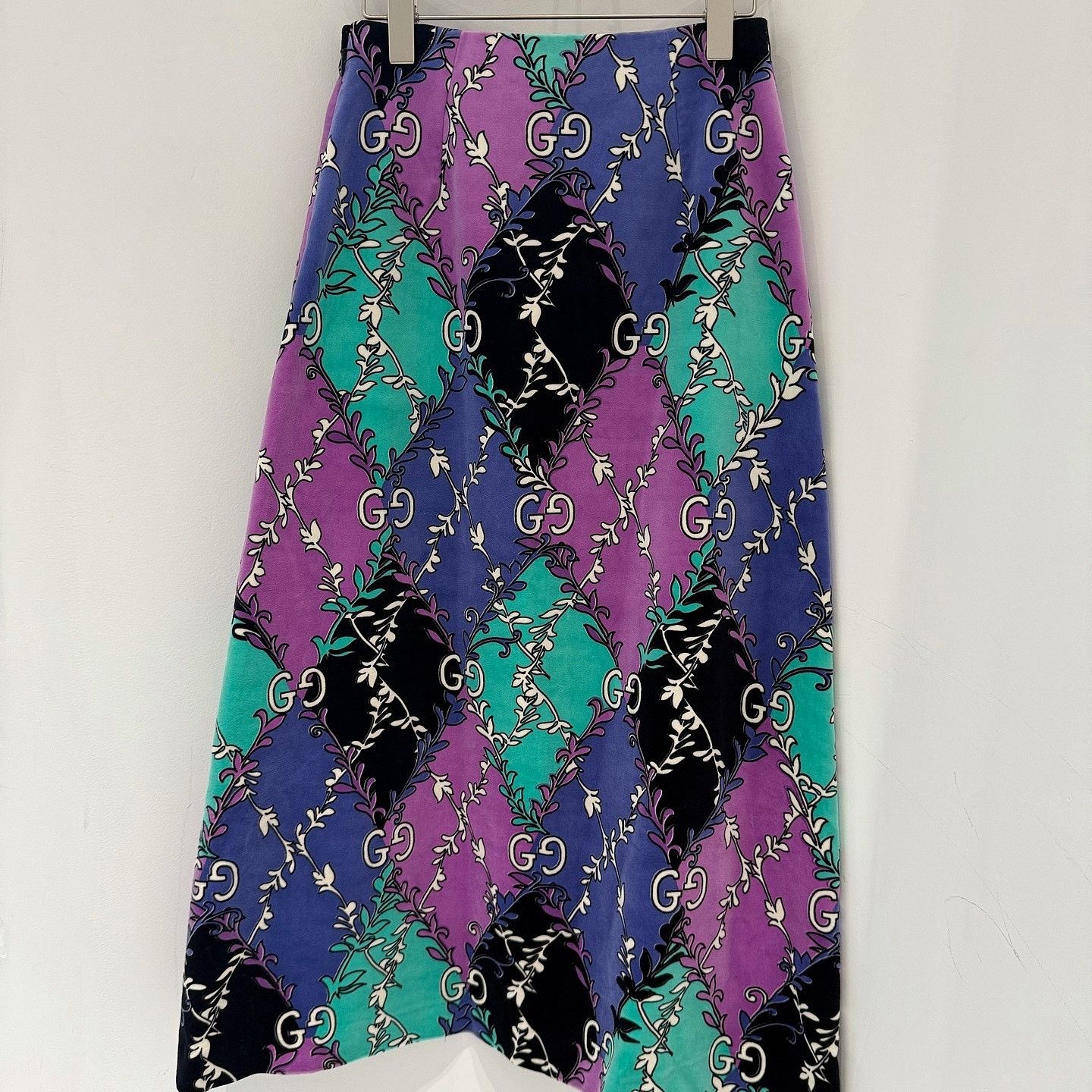 Gucci Gucci GG Velvet Pattern Midi Skirt Size 38 Size 26" / US 2 / IT 38 - 2 Thumbnail