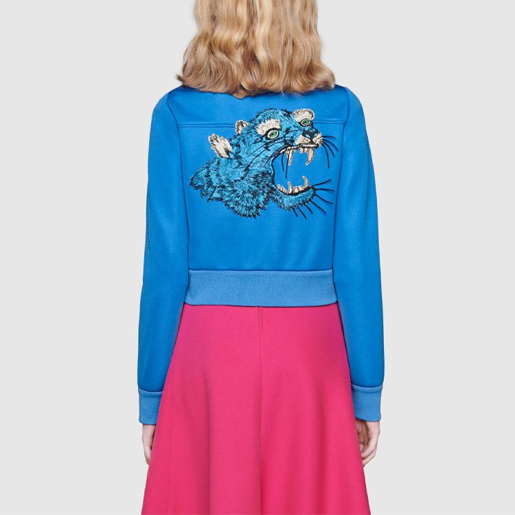 Gucci Gucci Tiger Embroidered Jersey Jacket Size XXS Size XXS / US 00 / IT 34 - 11 Thumbnail